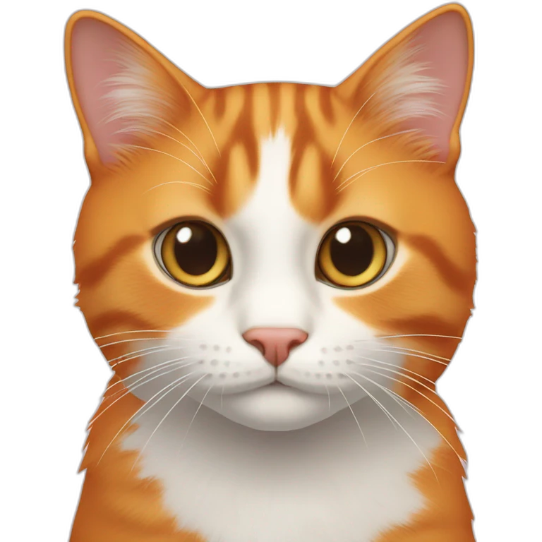 a 10 years old orange cat with white emoji