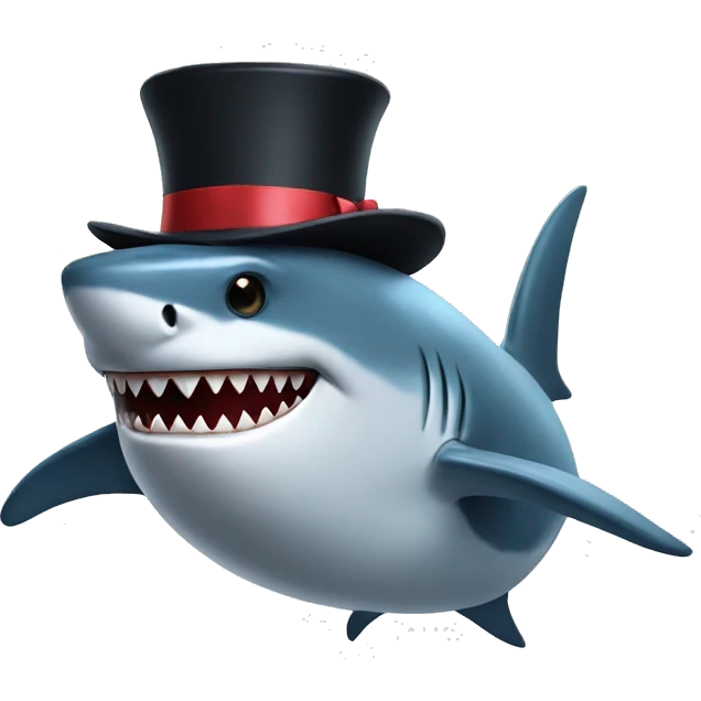 shark with tophat emoji