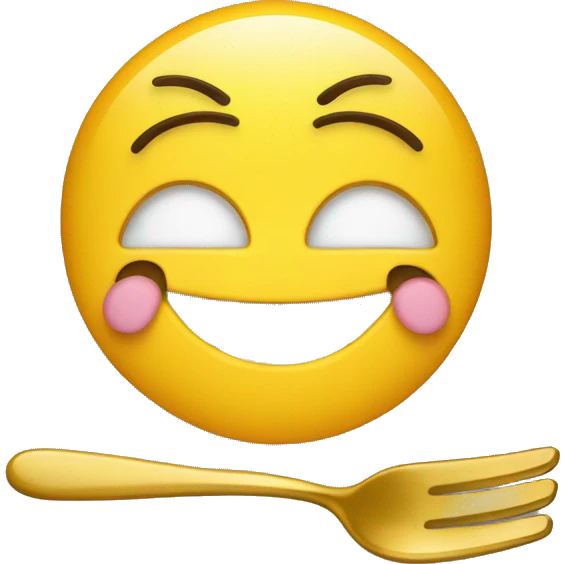 Smilie with spoon fork emoji