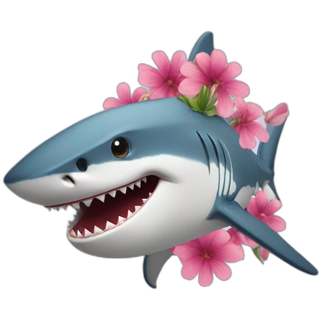 Shark with flowers emoji