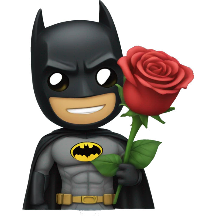 Batman holding a rose emoji