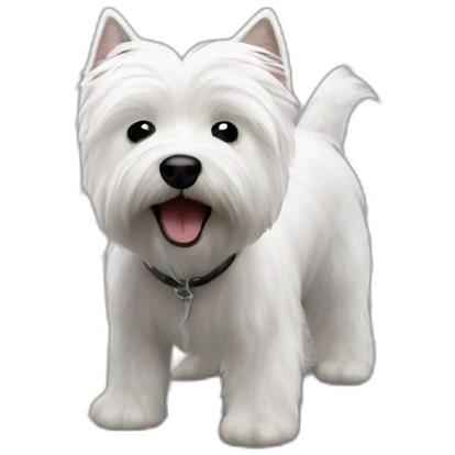 Highland White Terrier poops on the street emoji