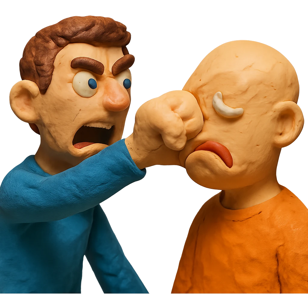 claymation style facepunch emoji