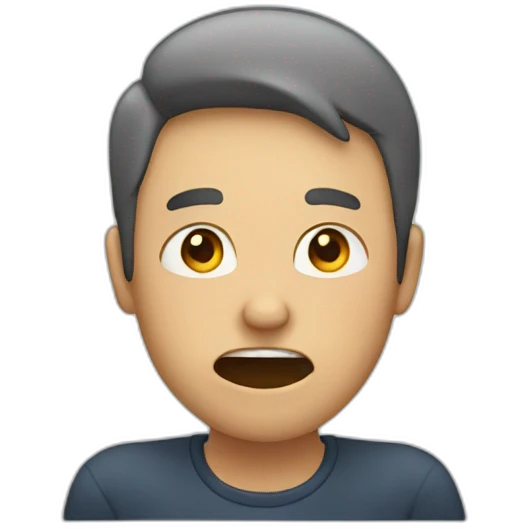 Person pointing at jaw emoji