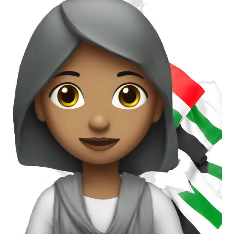 Girl with palestine banner emoji
