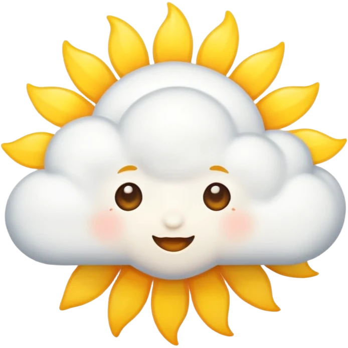 happy Sunny Cloud, with sun emoji