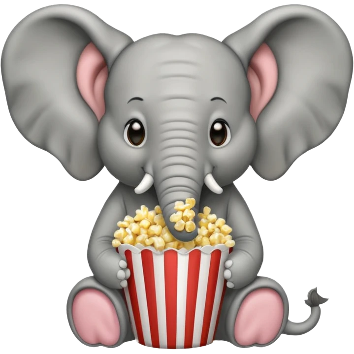 Elephant eating popcorn  emoji