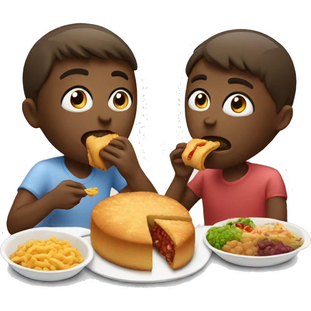 Eating food to friend  emoji