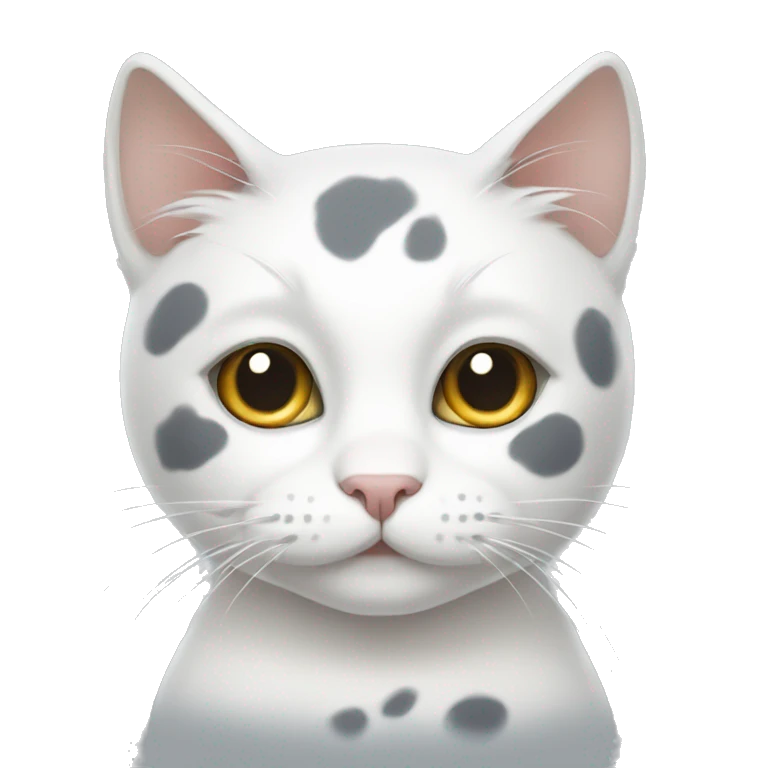 white cat with grey spots emoji