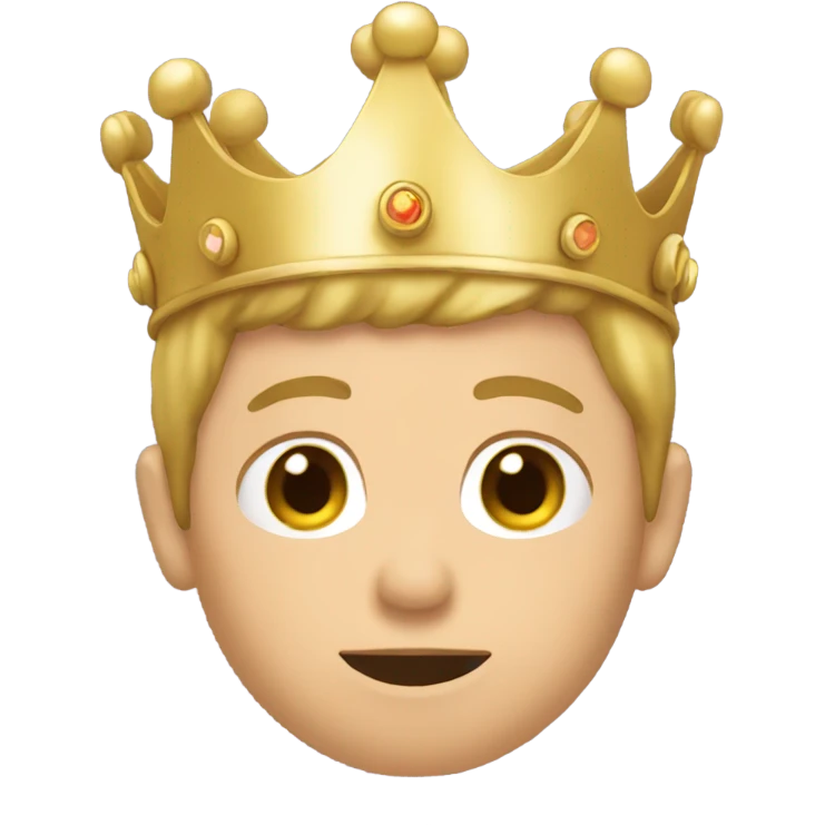 Short man with crown emoji
