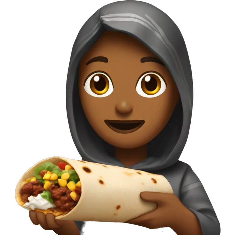 Chipotle burrito with person eating  emoji