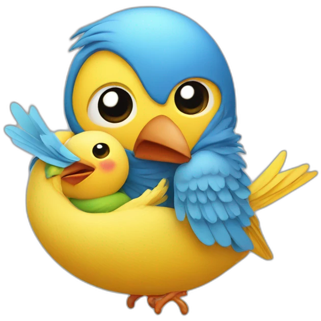 bird delivering baby boy in fabric held in its beak emoji