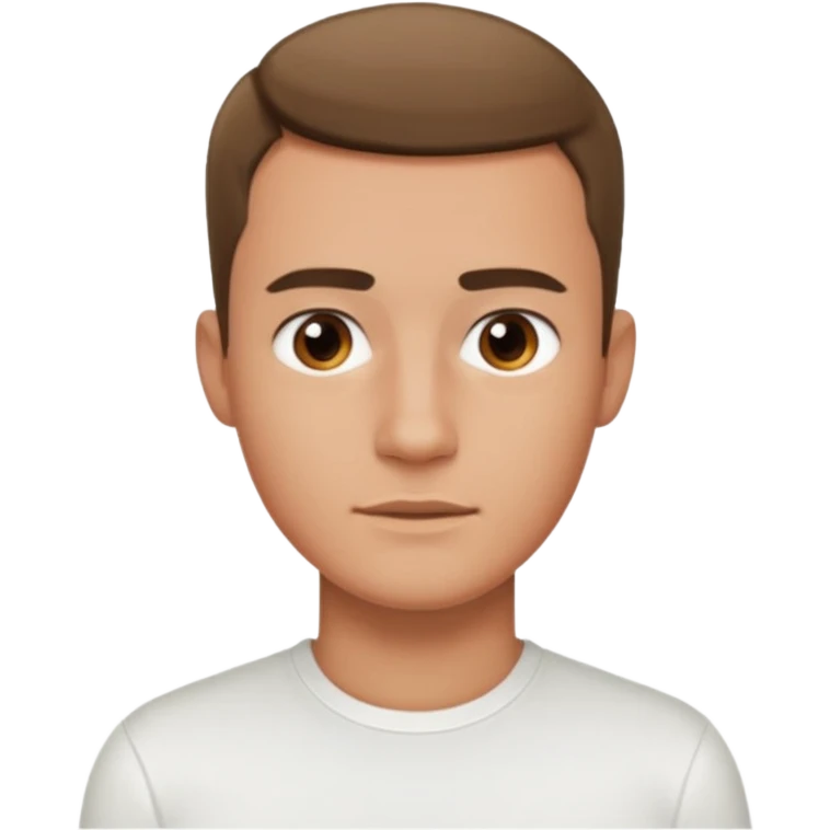 Ai create iPhone emoji, With hair comma hair short, Male, and make white shirt emoji