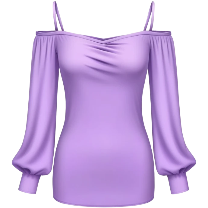 Lilac off shoulder Long sleeve top, isolated emoji