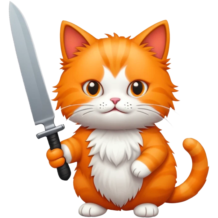 Cat with a knife emoji