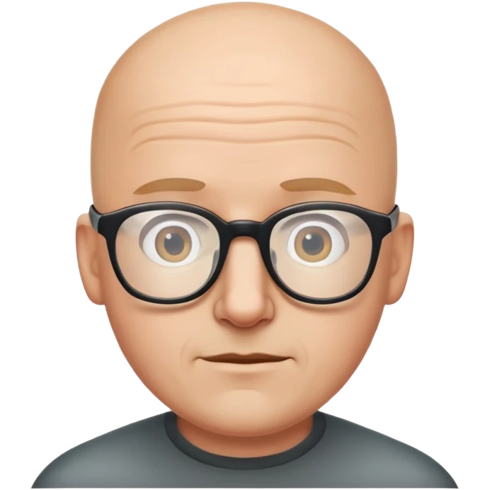 Bald guy with glasses on top of his head emoji