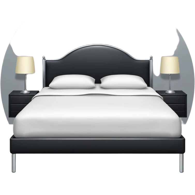 minimal bed silhouette, silver chrome, intimate erotic atmosphere emoji