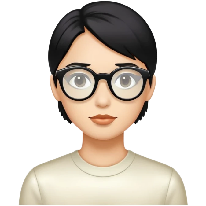 Pelo chino con lentes aperlado emoji