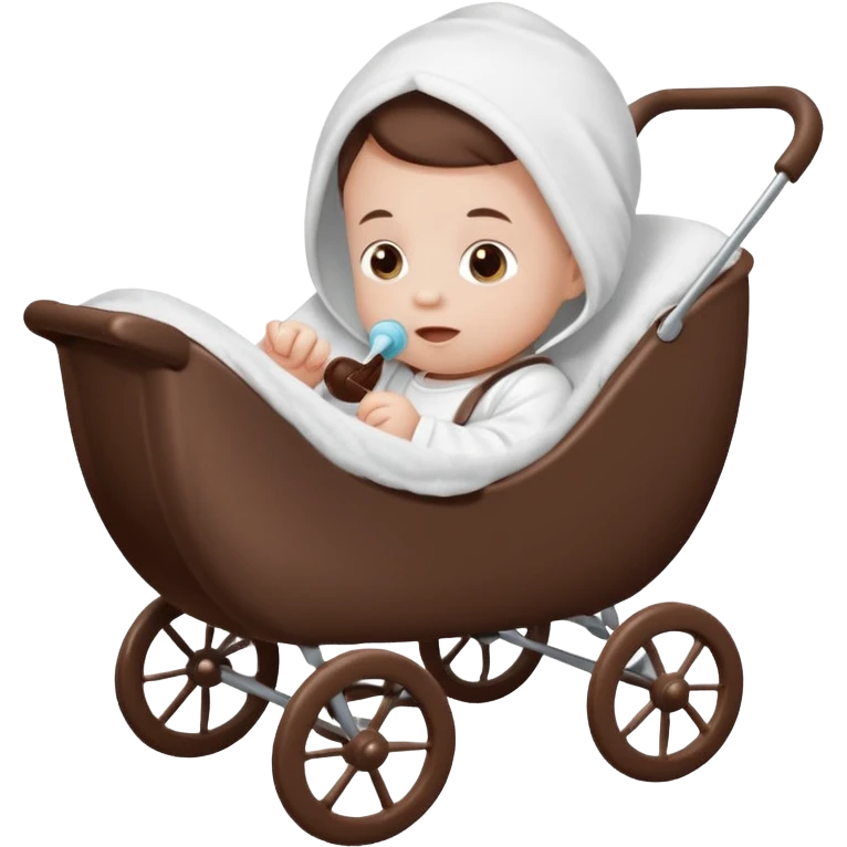 Baby in Chocolate push chair emoji