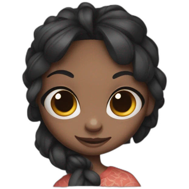 Black girl with a stitch head from lilo emoji