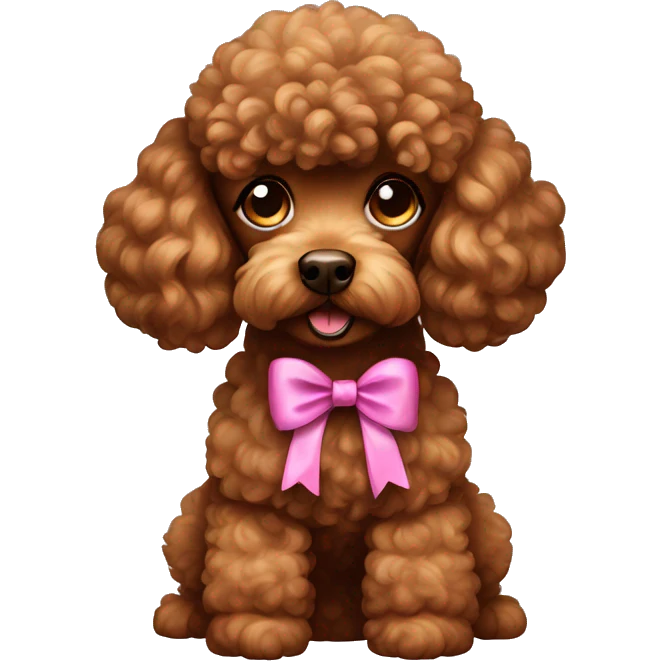 brown poodle with bow emoji