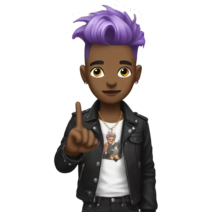 Punk queer boy flips his finger at you  emoji