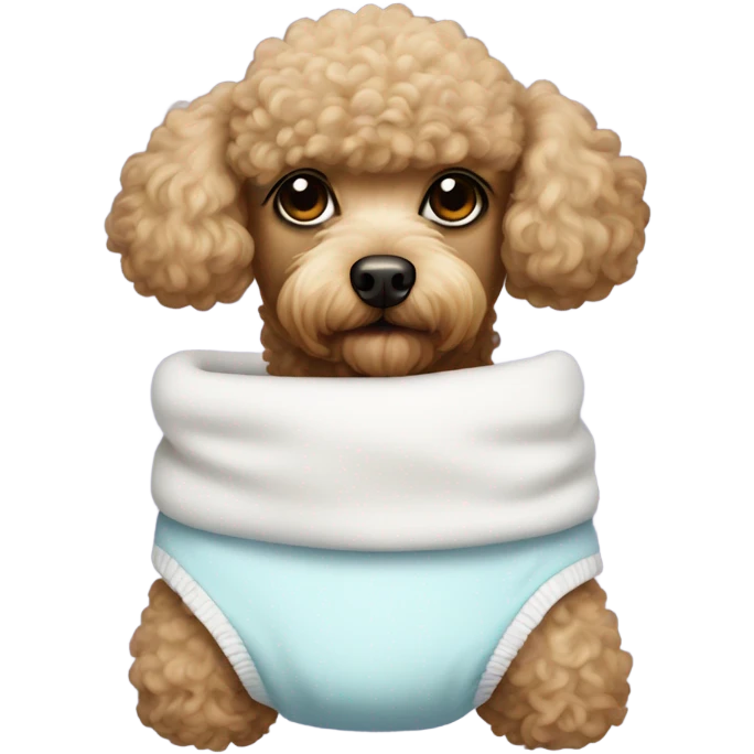 Poodle in a nappy emoji