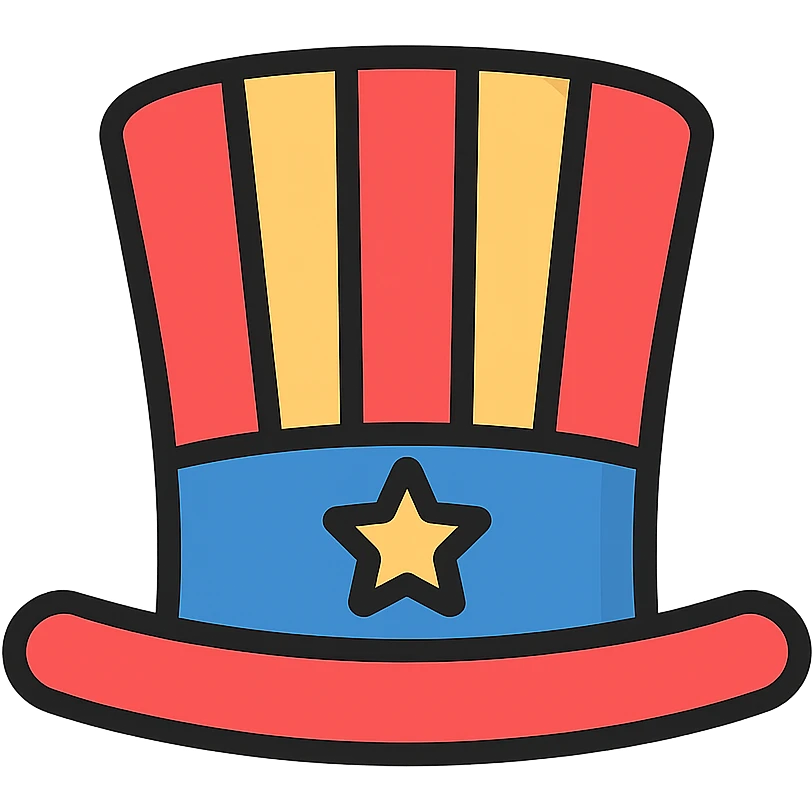 Yankee icon with color and black outlines emoji