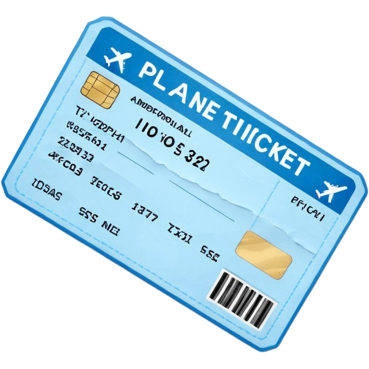 Fly ticket emoji