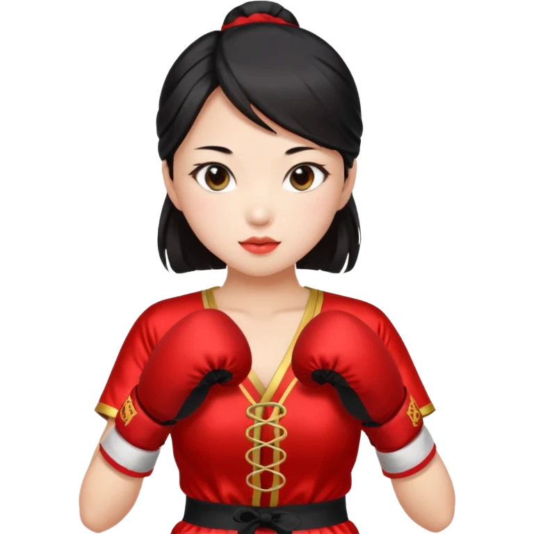 sexy chinese girl in traditional clothes boxing emoji