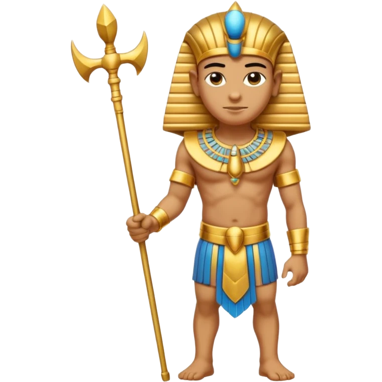 pharaoh full body arms crossed holding crook and flail gold jewelry emoji