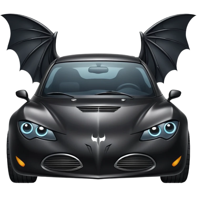 a black car with bat wings emoji