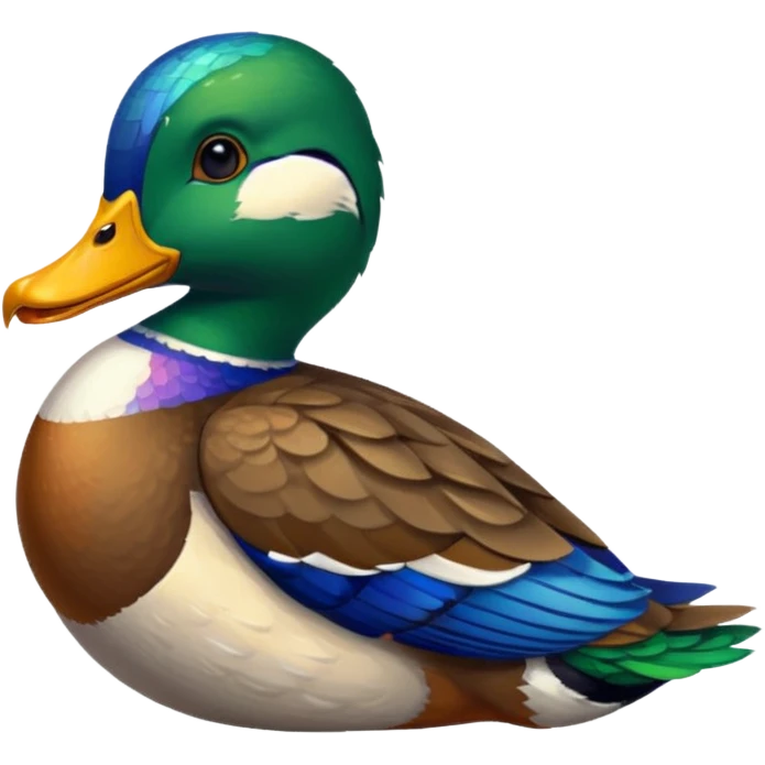 Mallard duck, pixel art emoji