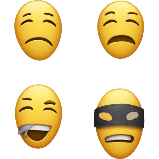 A emoji With a mask  An emoji with a happy emotion disguised with a sad mask  emoji