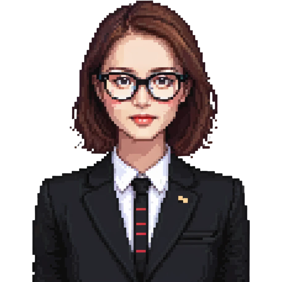 business lady with black rimmed glasses emoji