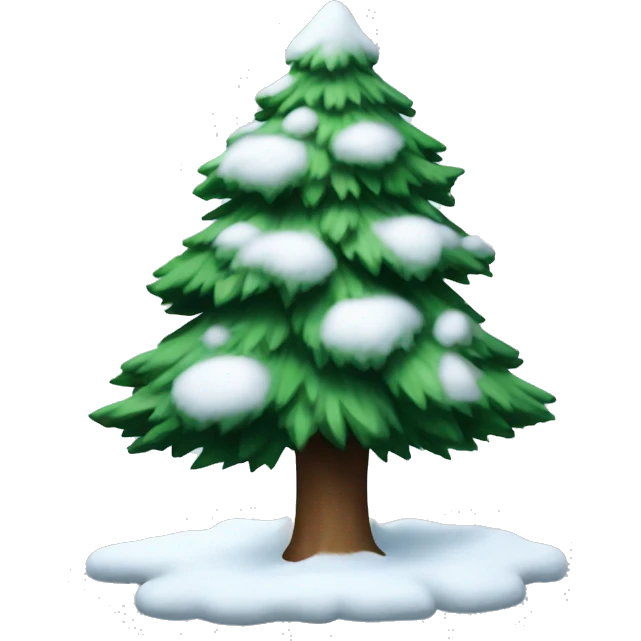 Evergreen tree with snow all over it emoji