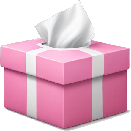 Pink box with white tissue  emoji