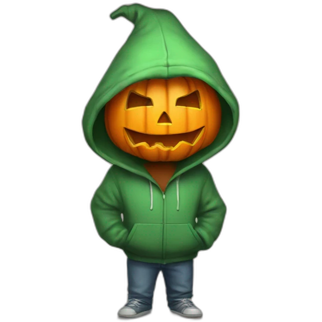 pumpkin wearing hoodie emoji