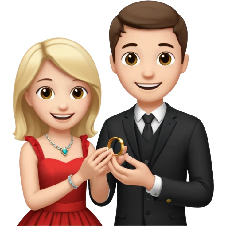 🧎‍♂️‍➡️💍💃 a boy parposing a girl emoji