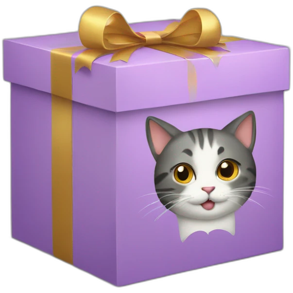 cat gift box emoji