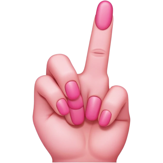 Pink middle finger emoji