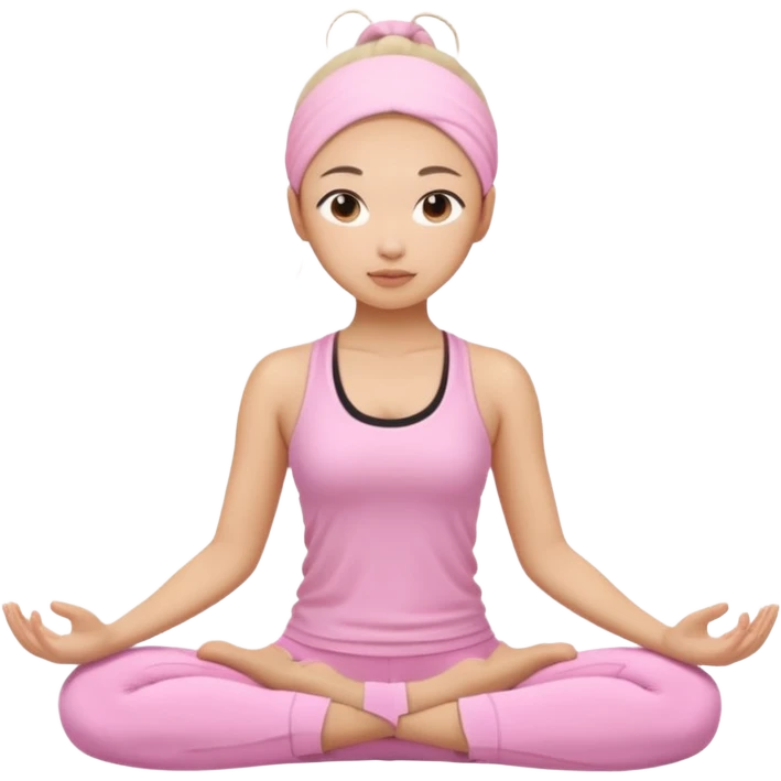 asian yoga girl light pink clothes  emoji