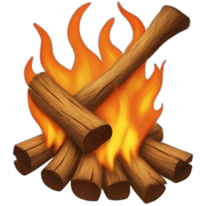 wood on fire emoji