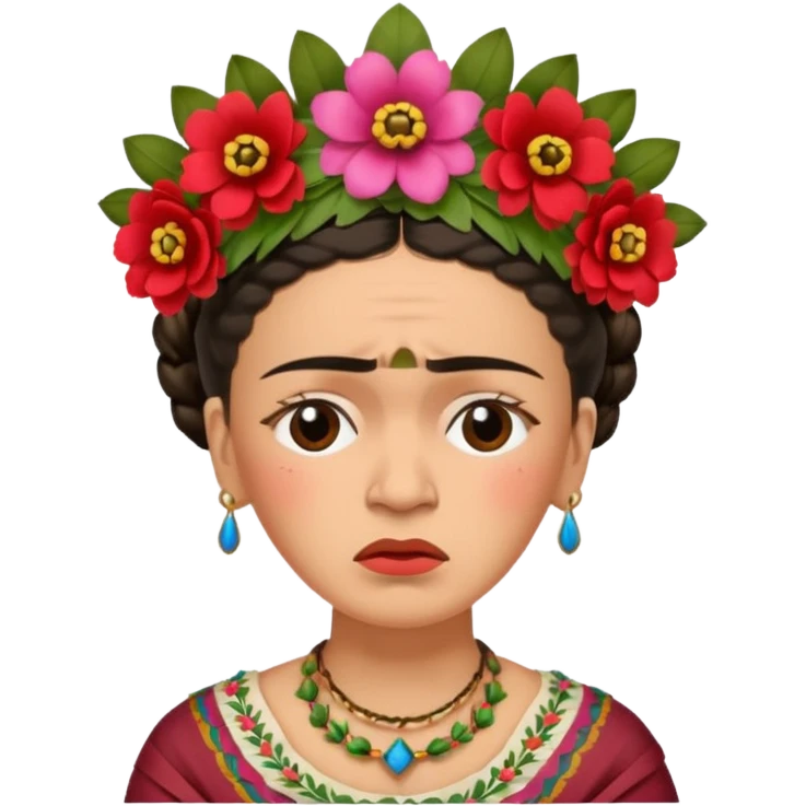 Frida Kahlo crying emoji
