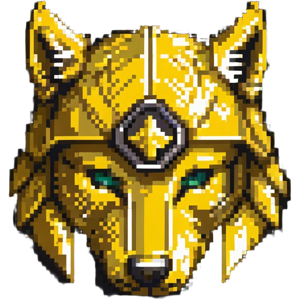 Red Rising golden helmet with wolf symbol emoji