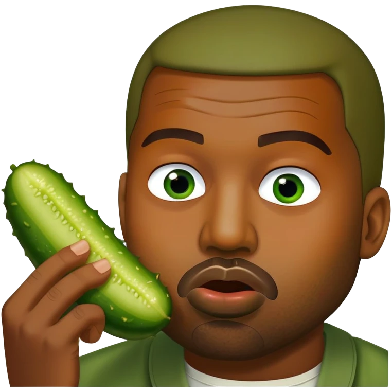 Kanye west eating a pickle  emoji