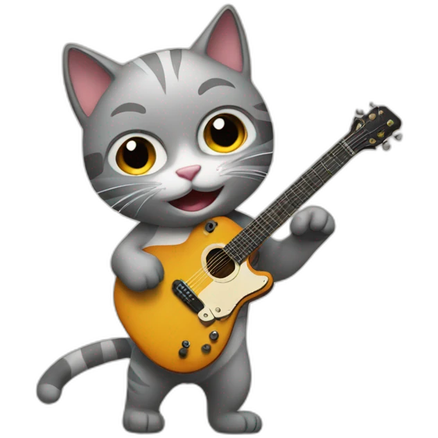 cat playing guitar emoji