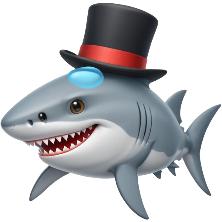 Shark with a top hat emoji