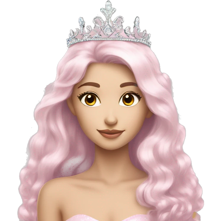 pale pink tiara sparkly silver emoji