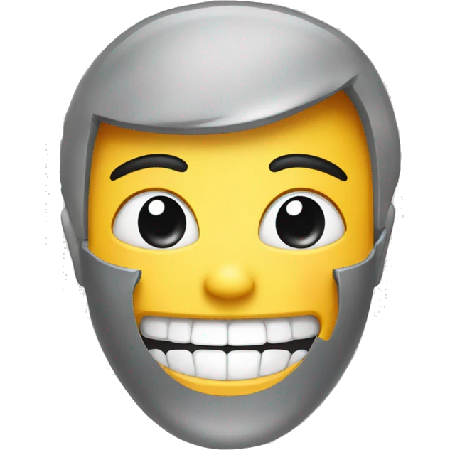 smiling emoji with bottom titanium grill emoji